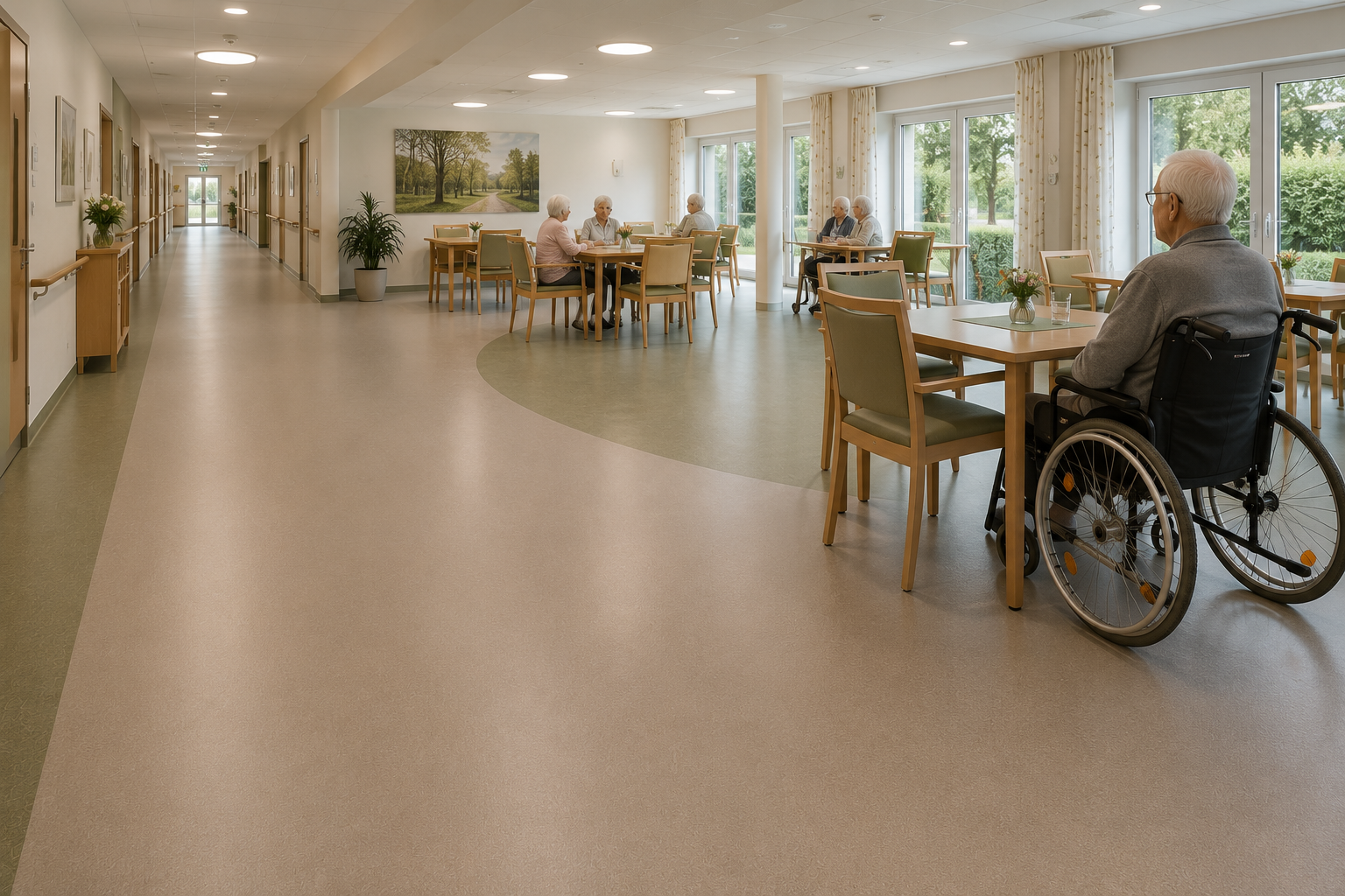 Pflegeheim mit fugenlosem Boden