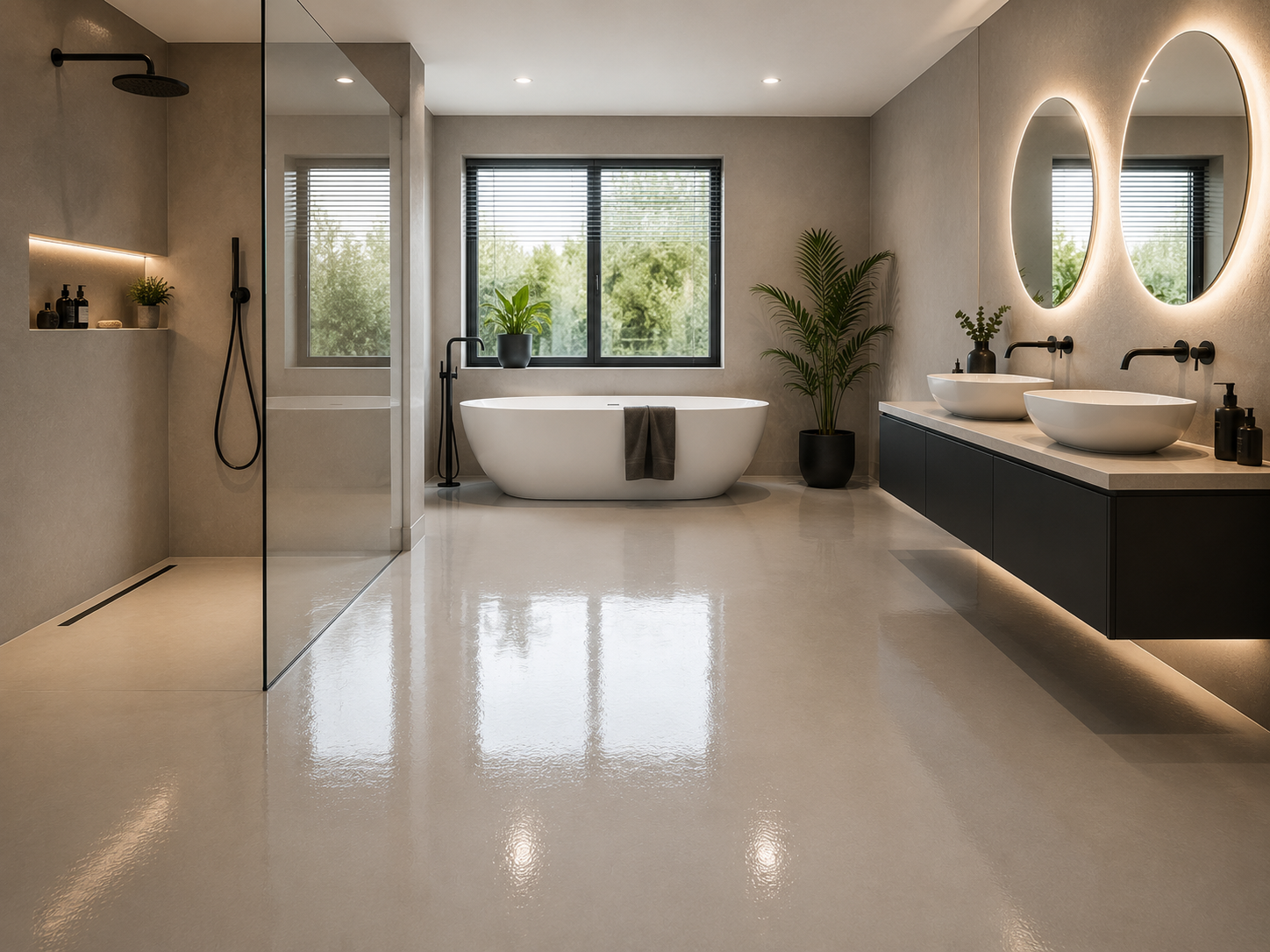 Wellness-Bereich mit designstarkem Boden