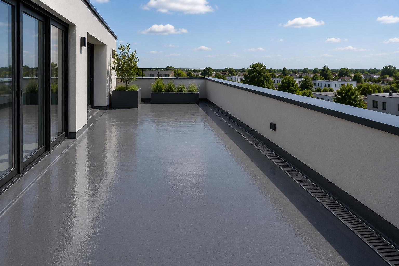 Dachterrasse mit wasserdichter Beschichtung